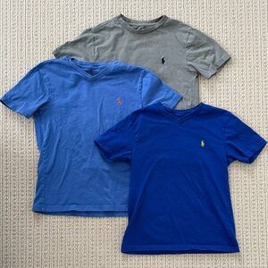 Polo by Ralph Lauren Kids' Blue and Gray Short Sleeve Tees - Set of 3